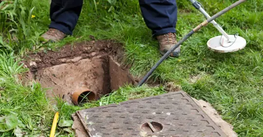 Sewer line access point for repair
