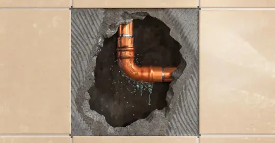 Leaking pipe behind wall